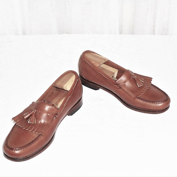SAS Brown Leather Handmade Kiltie Tassel Loafer Men's 12 M - Picture 1 of 9
